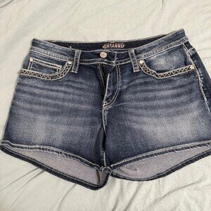Shyanne Women's Dark Wash Mid Rise Denim Shorts